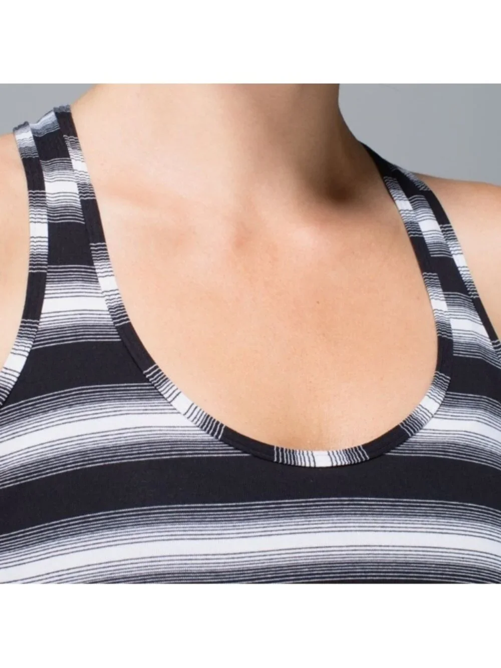 Lululemon Cool Racerback Capilano Stripe Black White tank top